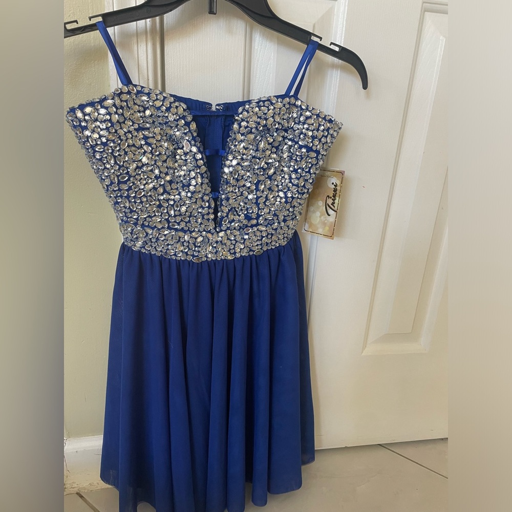 Trixxi Silver Sequin Knee-Length Dress
